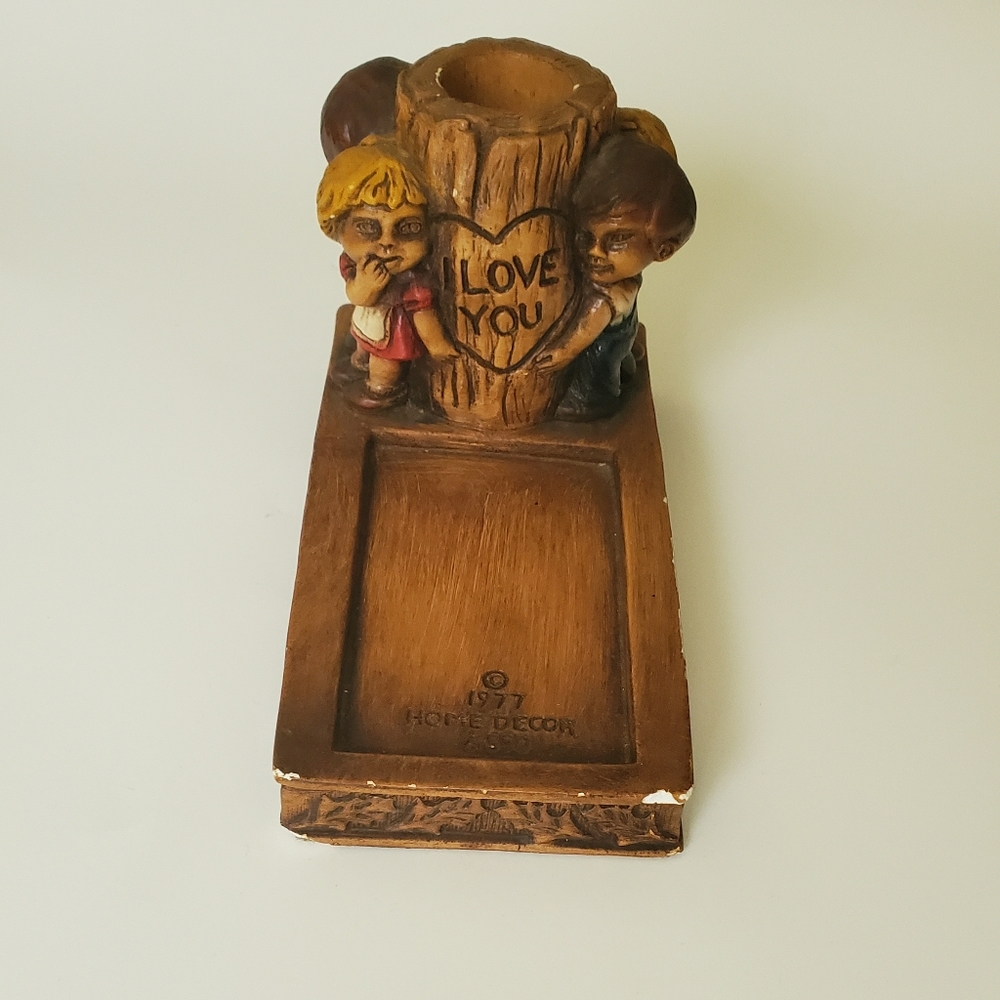 I LOVE YOU wooden candle holder
